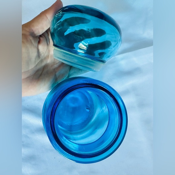 Vintage (1960s) Belgian Blue Glass container - Picture 2 of 4